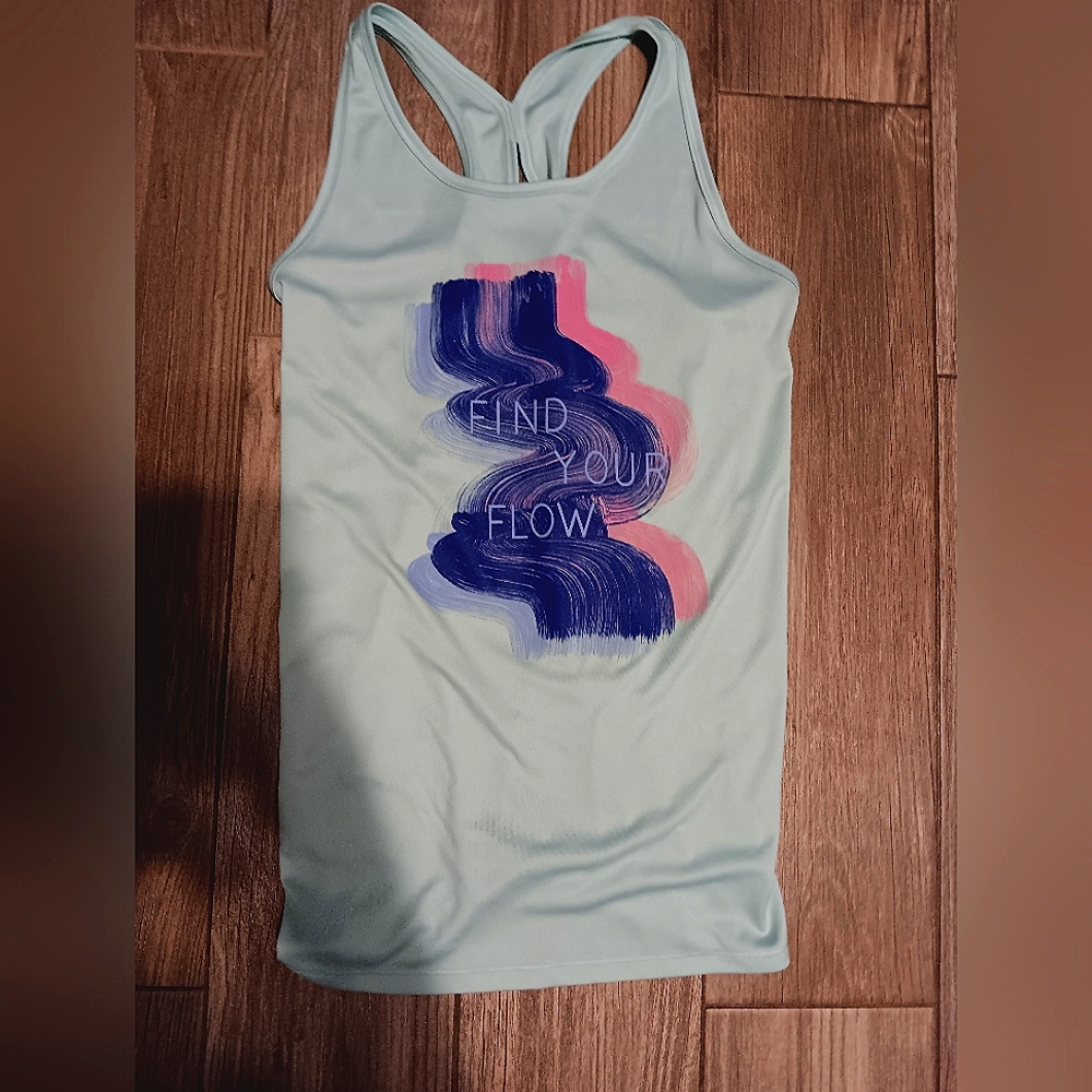 Teal and tye dye flowey tank top